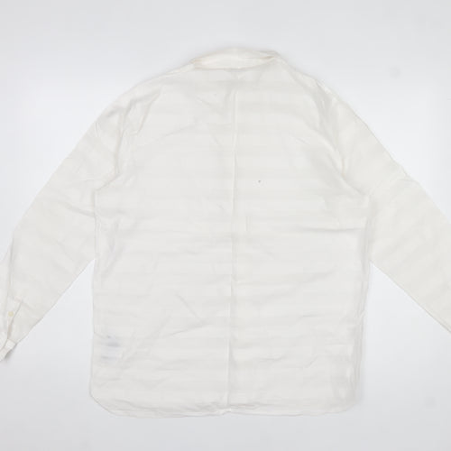 Gap Womens White Cotton Long Sleeve Collared Button-Up Shirt L