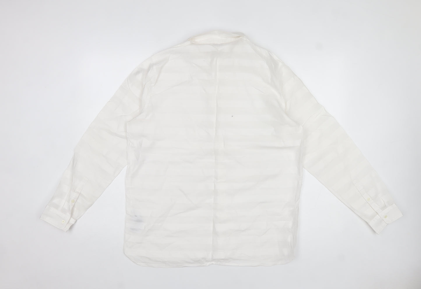 Gap Womens White Cotton Long Sleeve Collared Button-Up Shirt L