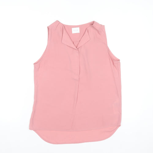 Vila Women's Pink Sleeveless Collared Polyester Blouse XS