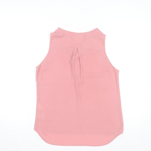 Vila Women's Pink Sleeveless Collared Polyester Blouse XS