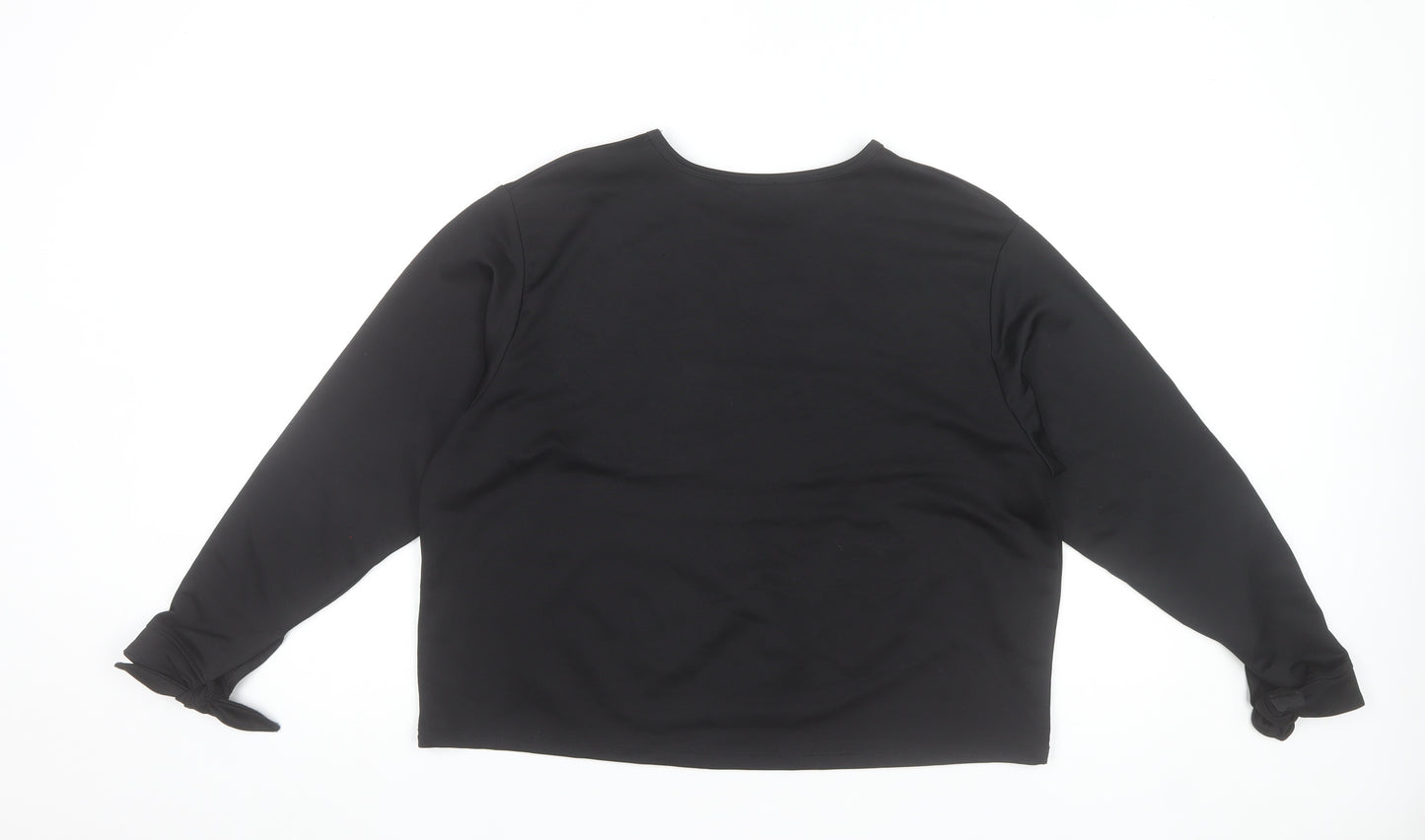 Zara Women Black Embroidered Floral Long Sleeve Tunic Top Size M