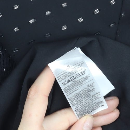 Old Navy Women’s Black Polka Dot Fit & Flare Chiffon Dress M