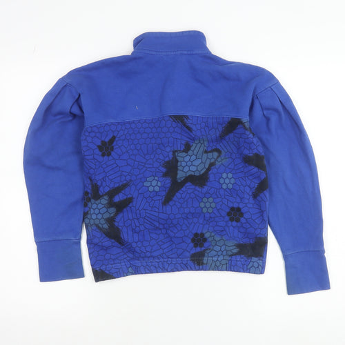 Adidas Girls Blue 9-10 Years 1/2 Zip Fleece Sweatshirt