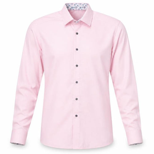 OLYMP Men's Pink Long Sleeve Classic Fit Cotton Business Shirt 15.75in