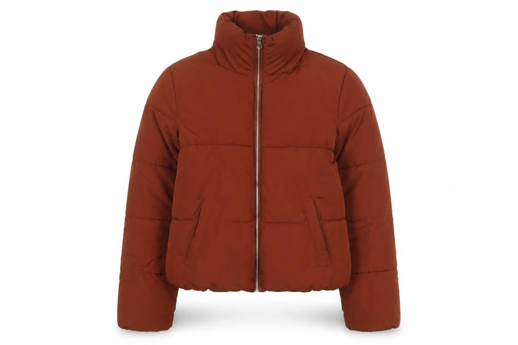 Jacqueline de Yong Women’s Brown Puffer Jacket Size S Winter Coat