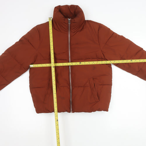 Jacqueline de Yong Women’s Brown Puffer Jacket Size S Winter Coat