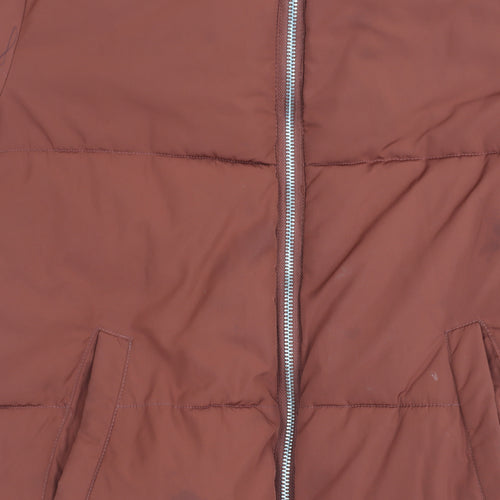 Jacqueline de Yong Women’s Brown Puffer Jacket Size S Winter Coat