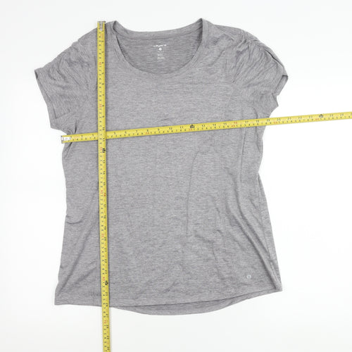 Layer 8 Women's Grey Quick Dry Polyester Blend Active T-Shirt Size L