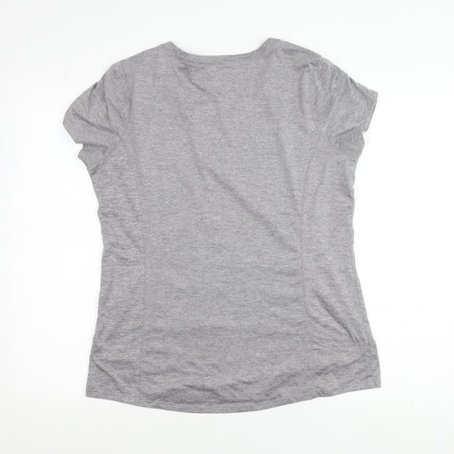 Layer 8 Women's Grey Quick Dry Polyester Blend Active T-Shirt Size L