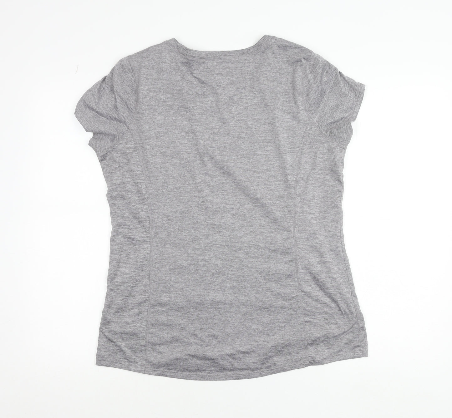 Layer 8 Women's Grey Quick Dry Polyester Blend Active T-Shirt Size L