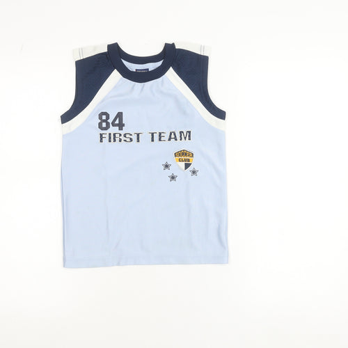 Rebel Active Boys Blue Sleeveless Football Tank Top 5-6 Years