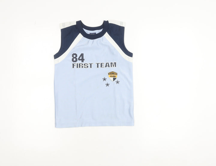Rebel Active Boys Blue Sleeveless Football Tank Top 5-6 Years