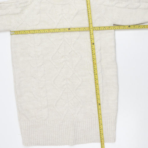 Gallery Women’s Beige Cable-Knit Crew Neck Jumper Size S