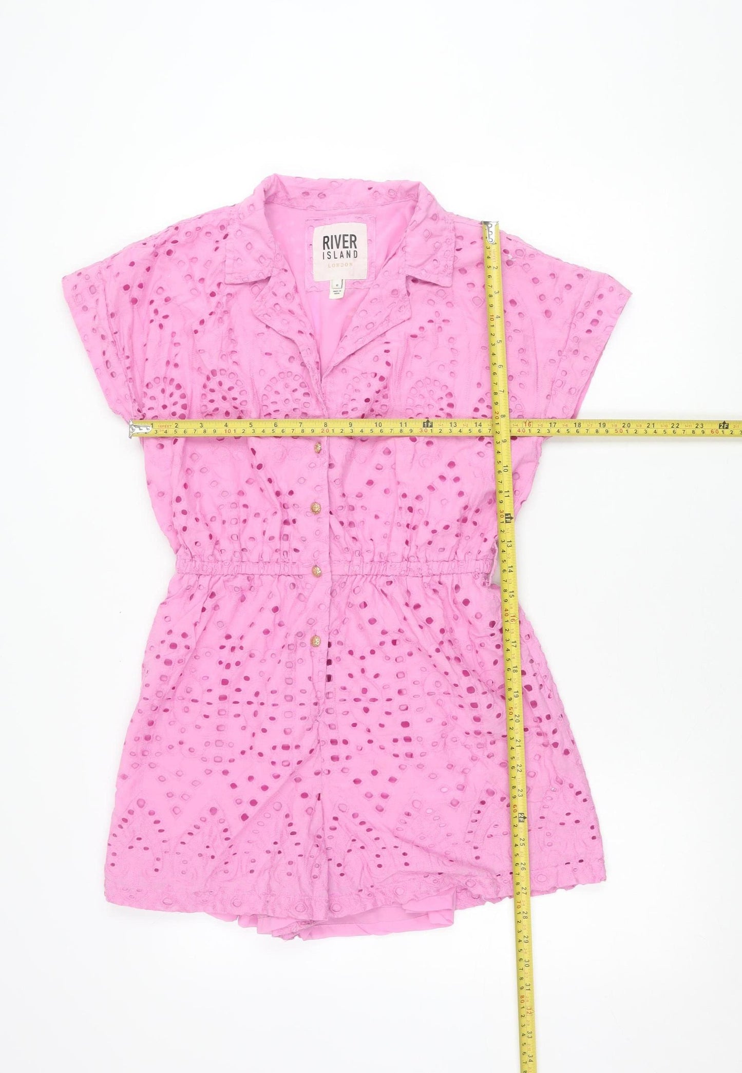 River Island Women Pink Size 8 Broderie Anglaise Playsuit