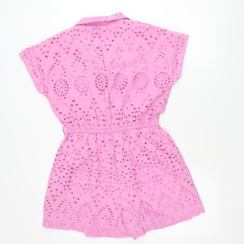 River Island Women Pink Size 8 Broderie Anglaise Playsuit