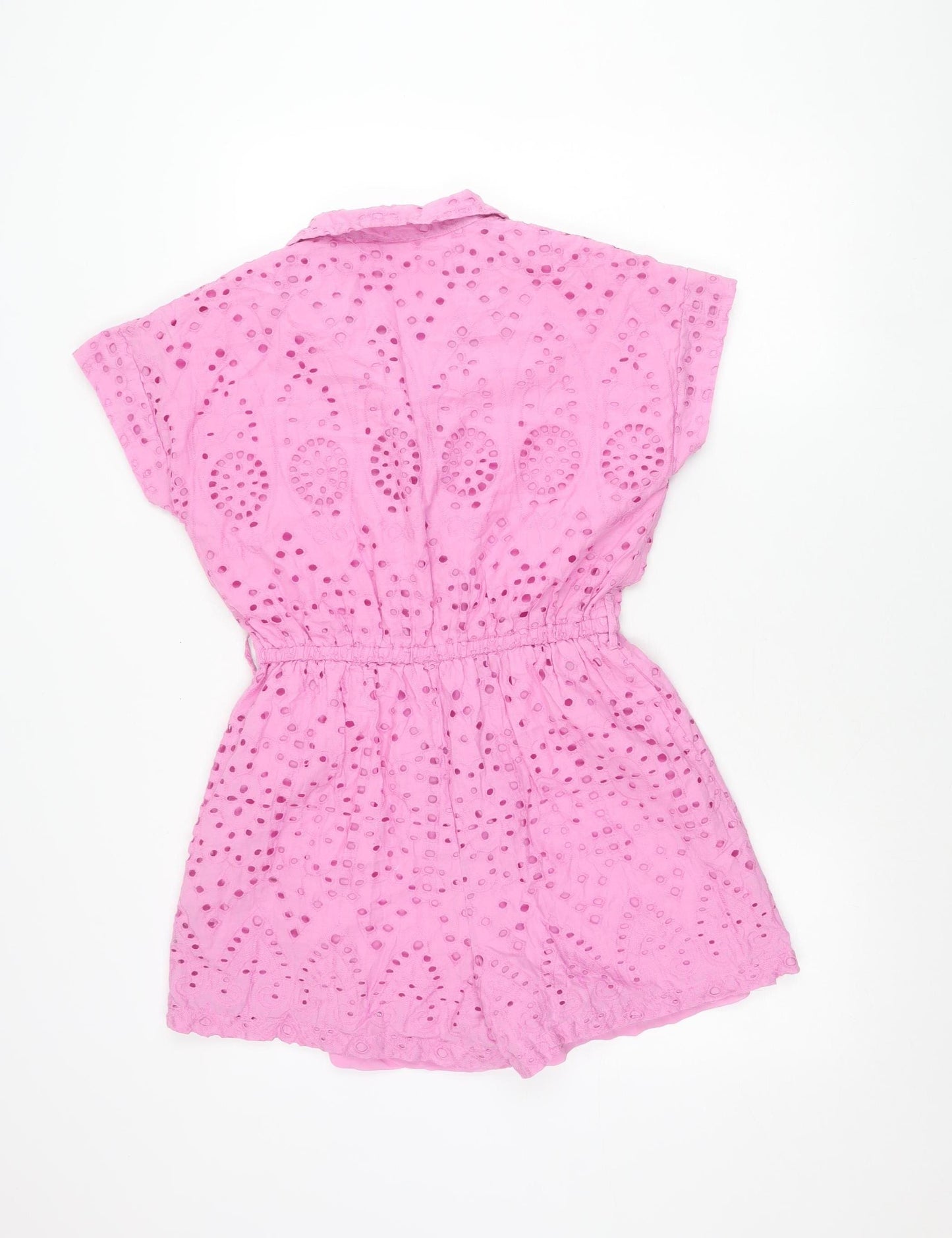 River Island Women Pink Size 8 Broderie Anglaise Playsuit