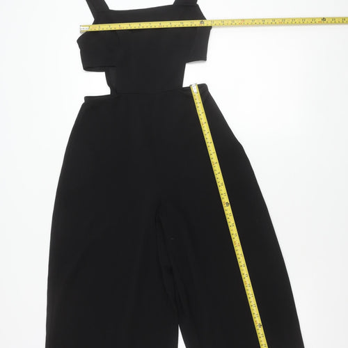Zara Women Black Square Neck Wide Leg Jumpsuit Size M
