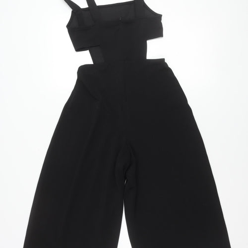 Zara Women Black Square Neck Wide Leg Jumpsuit Size M