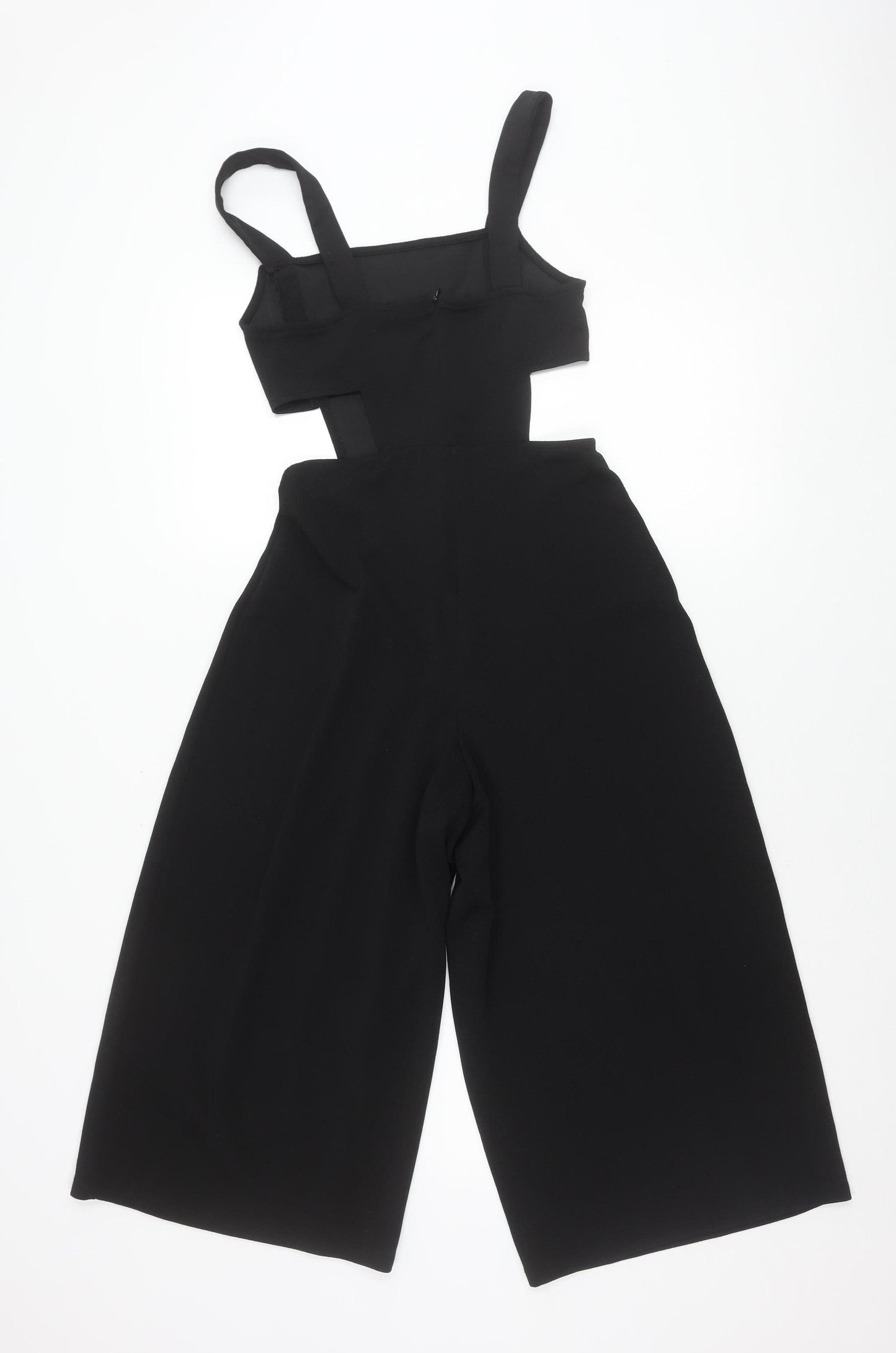 Zara Women Black Square Neck Wide Leg Jumpsuit Size M