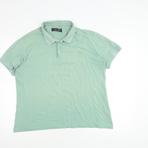 Paul Costelloe Men's Green XL Cotton Short Sleeve Polo Shirt