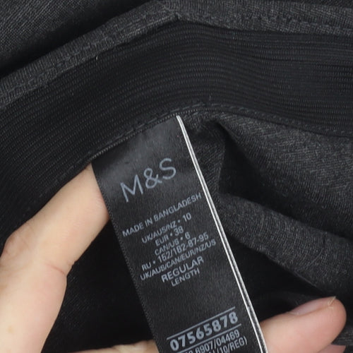 Marks and Spencer Womens Grey Size 10 Slim Fit Knit Trousers