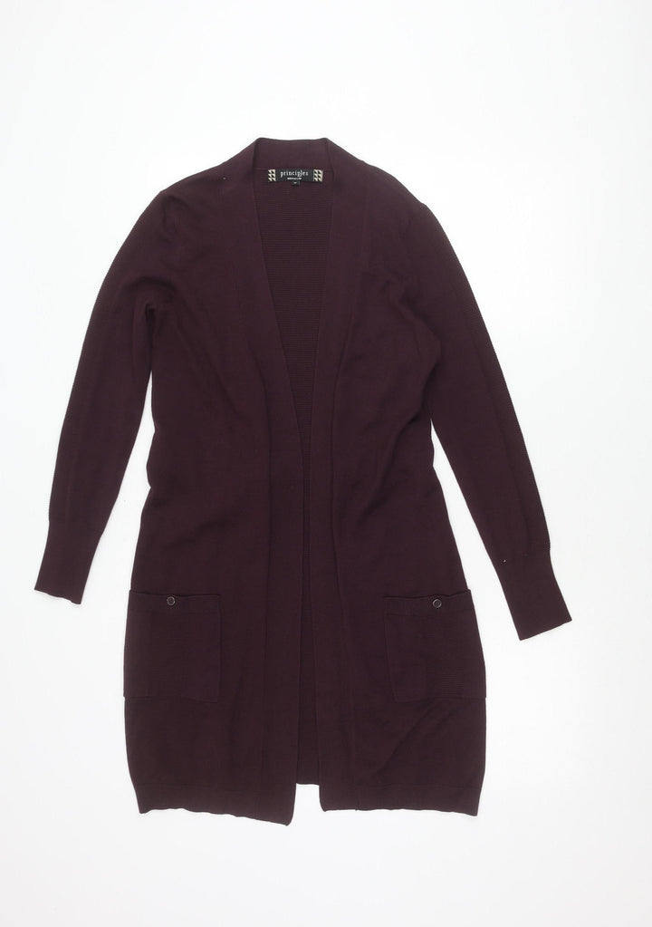 Principles by Ben de Lisi Womens Purple Size 10 Belted Cardigan