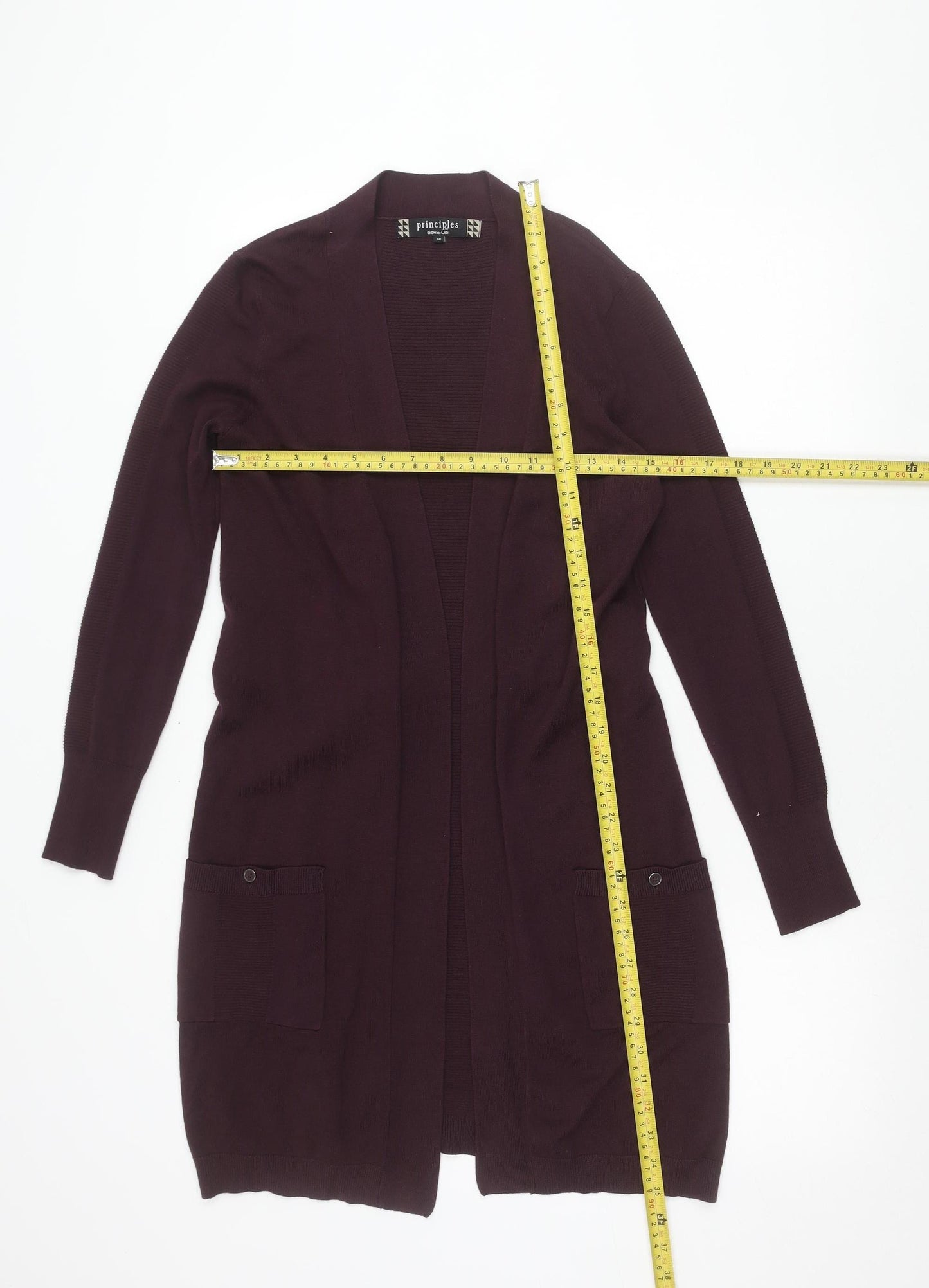 Principles by Ben de Lisi Womens Purple Size 10 Belted Cardigan