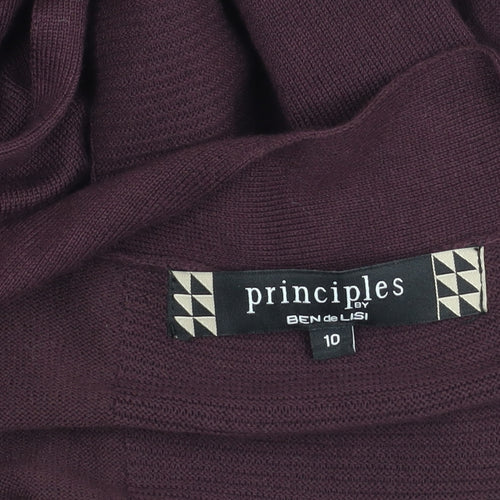 Principles by Ben de Lisi Womens Purple Size 10 Belted Cardigan