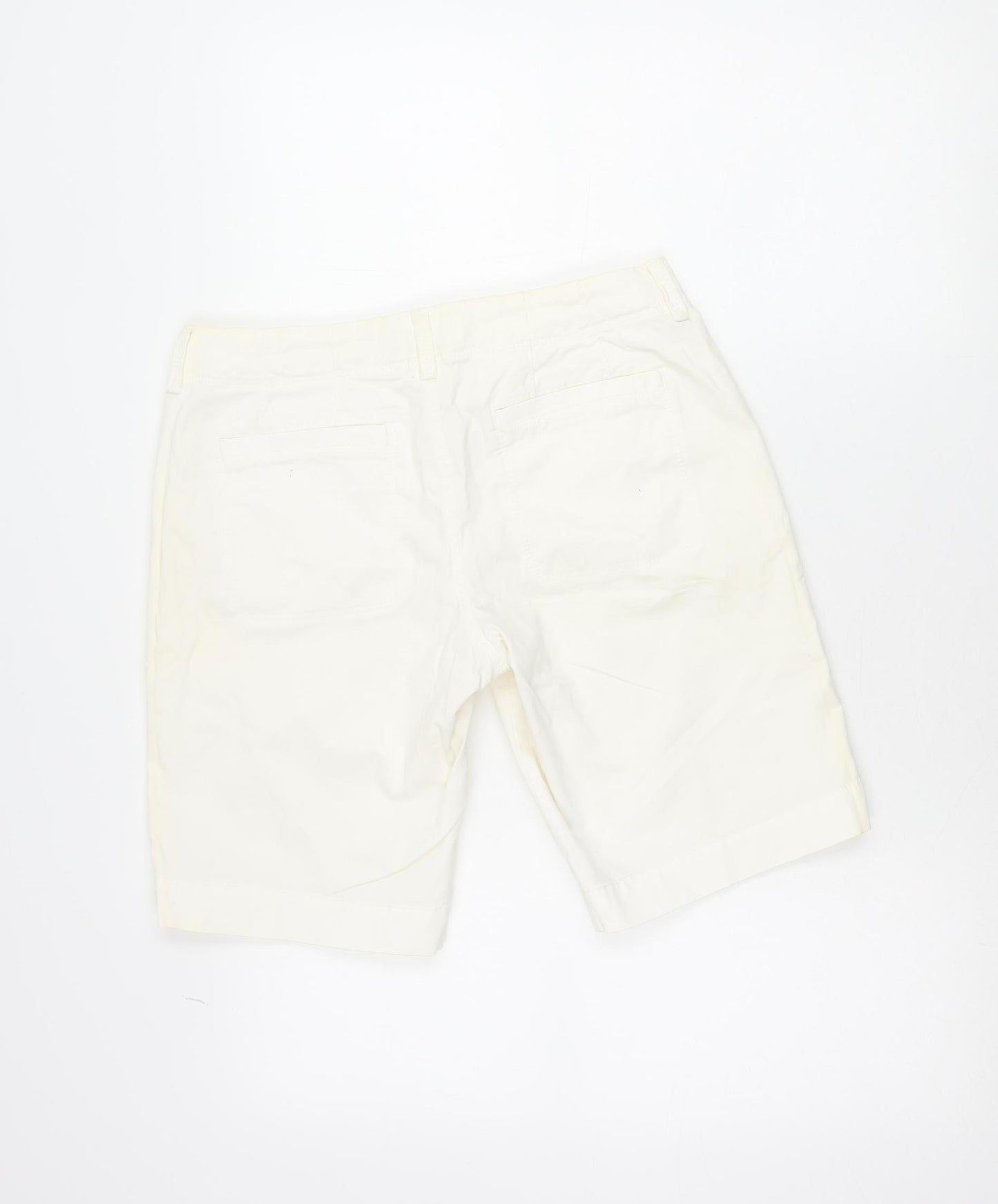 Old Navy Women’s Ivory Bermuda Shorts Size 10 Cotton Blend Low Rise