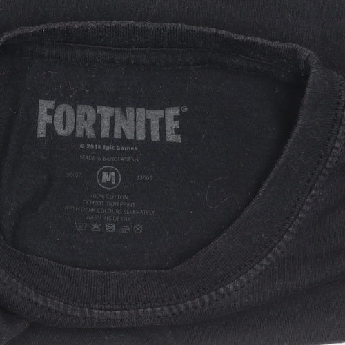 Fortnite Teens Black Graphic Cotton Short Sleeve T-Shirt M