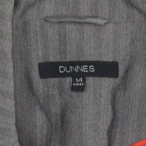 Dunnes Women Grey Pinstripe Single-Breasted Blazer Size 14 Medium