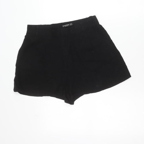 Stradivarius Women's Black Linen Blend Chino Shorts Size 10
