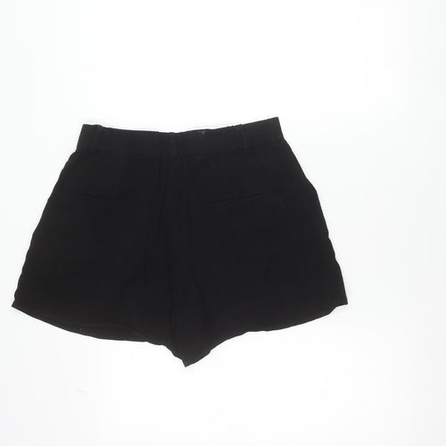 Stradivarius Women's Black Linen Blend Chino Shorts Size 10