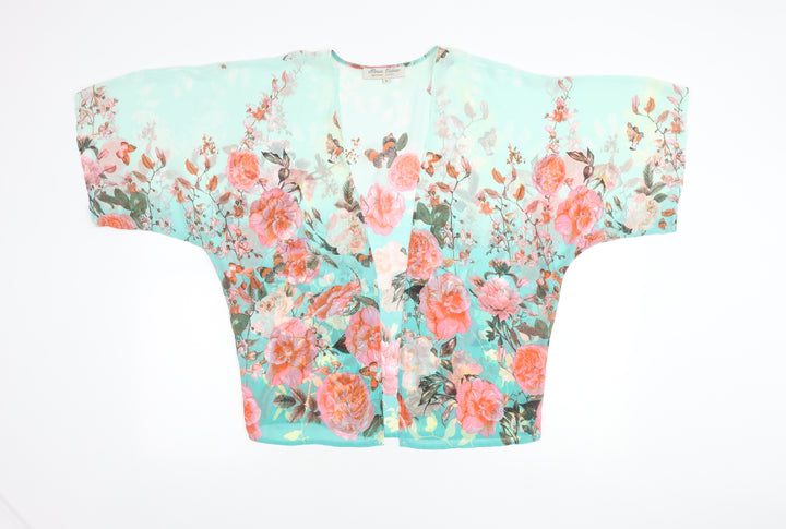 Parisian Collection Women's Multicoloured Floral Kimono Blouse Size 8