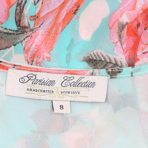 Parisian Collection Women's Multicoloured Floral Kimono Blouse Size 8
