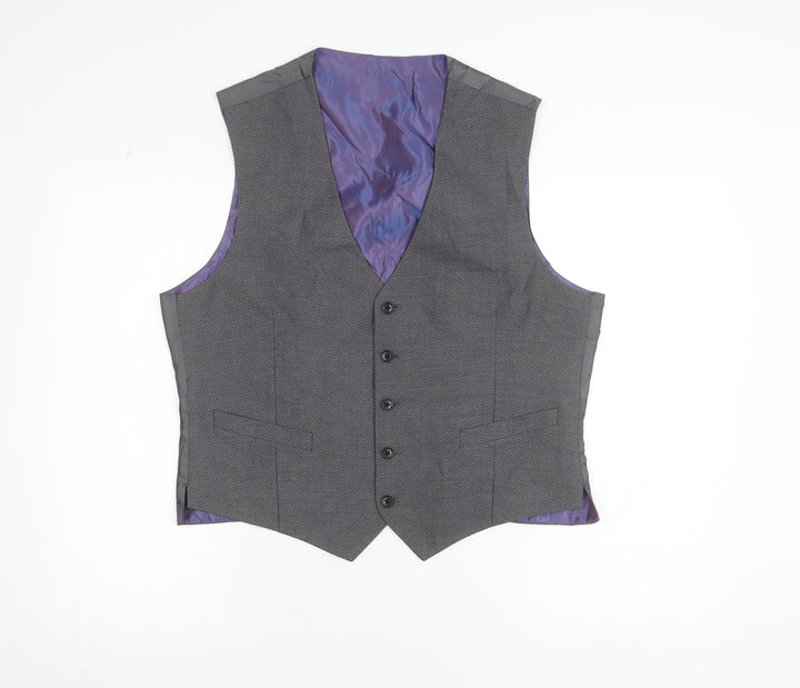 Daniel Grahame Men's Grey Waistcoat 42 Classic Formal Tweed Style