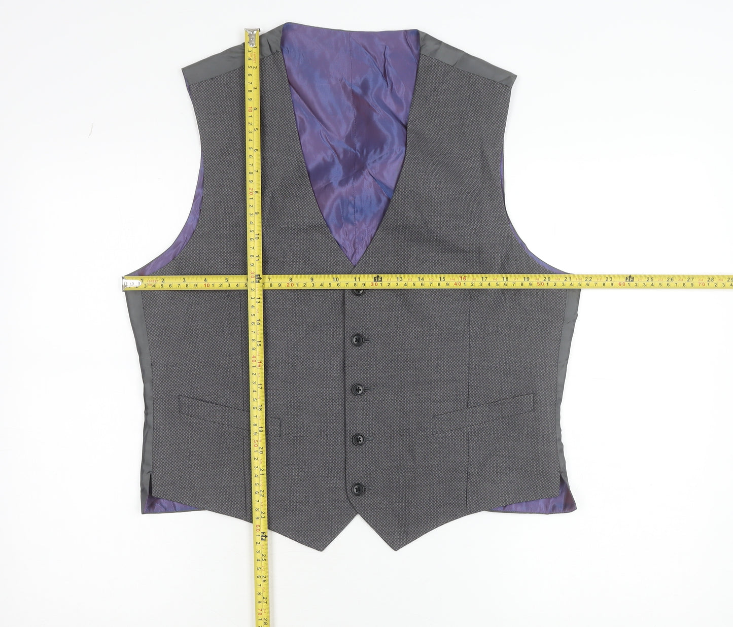 Daniel Grahame Men's Grey Waistcoat 42 Classic Formal Tweed Style