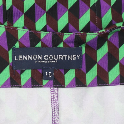 Lennon Courtney Women's Multicoloured Geometric Peplum Blouse Size 10