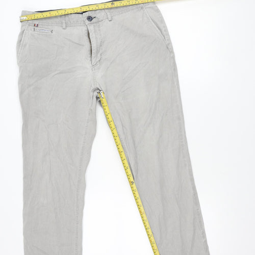 André Men’s Beige Chino Trousers 36S Modern Fit Cotton Stretch