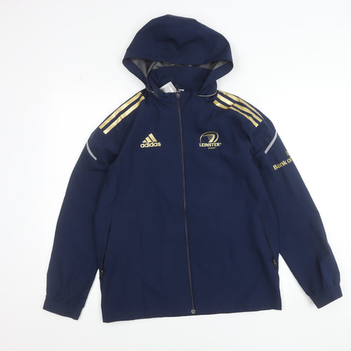 Adidas Boys Navy Leinster Rugby Hooded Windbreaker Jacket 11-12 Years