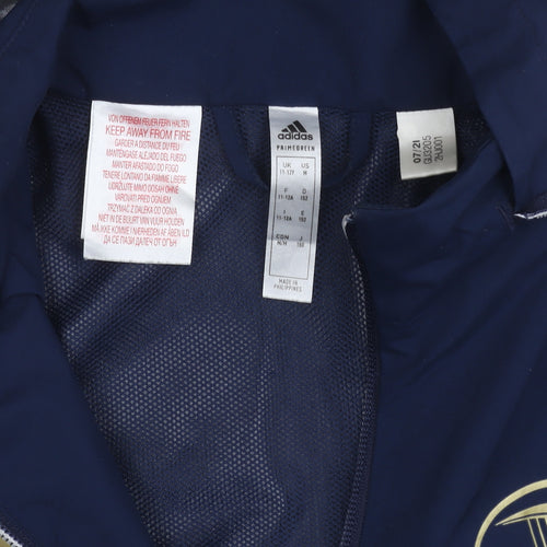 Adidas Boys Navy Leinster Rugby Hooded Windbreaker Jacket 11-12 Years