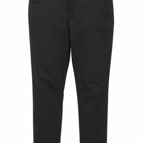 Gallery Womens Black Faux Leather Stretch Slim Trousers Size 20