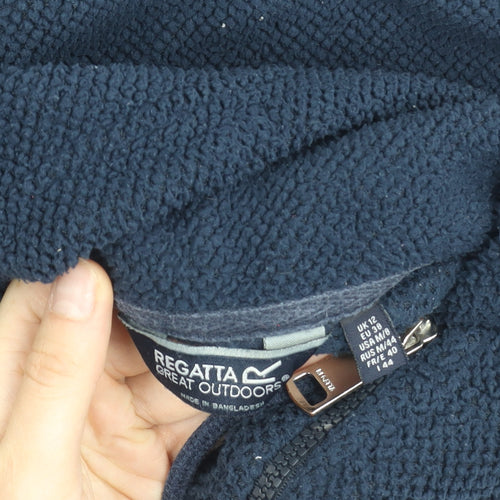 Regatta Womens Blue Fleece Full Zip Jacket UK 12 Outdoor Warm Layer