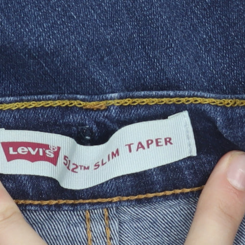 Levi's Girls Blue 512 Slim Taper Jeans 12 Years Cotton Denim Stretch