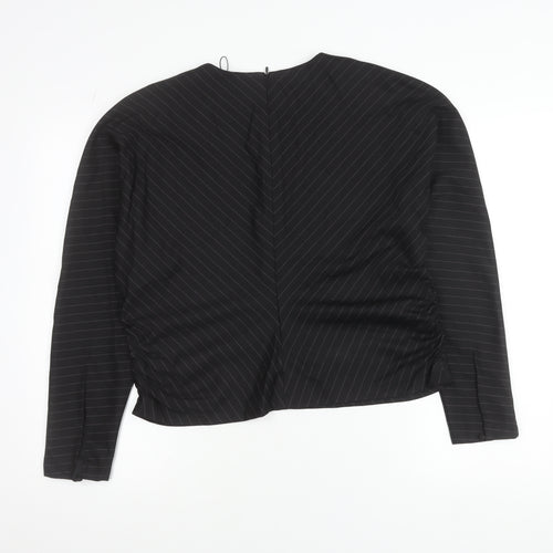 Gallery Women’s Black Pinstripe Long Sleeve Blouse UK 16