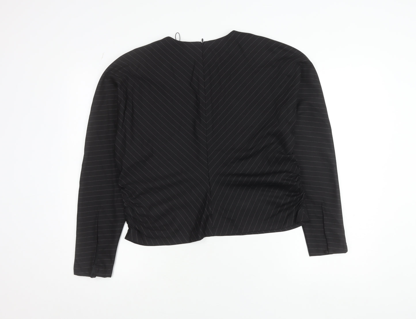 Gallery Women’s Black Pinstripe Long Sleeve Blouse UK 16