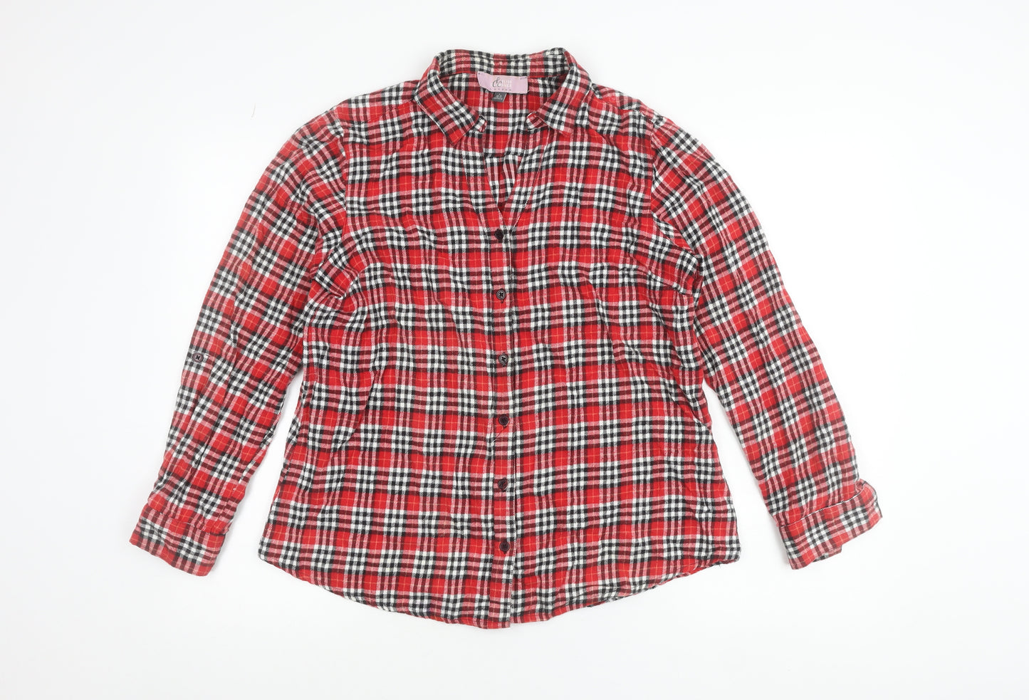 Elise Clemence London Men’s Red Check Cotton Flannel Shirt L