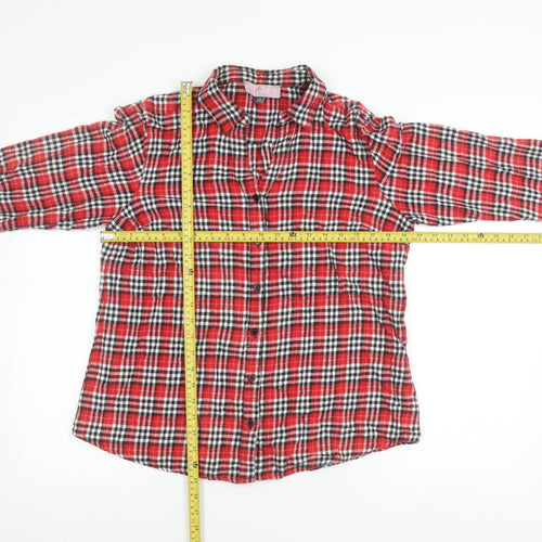 Elise Clemence London Men’s Red Check Cotton Flannel Shirt L