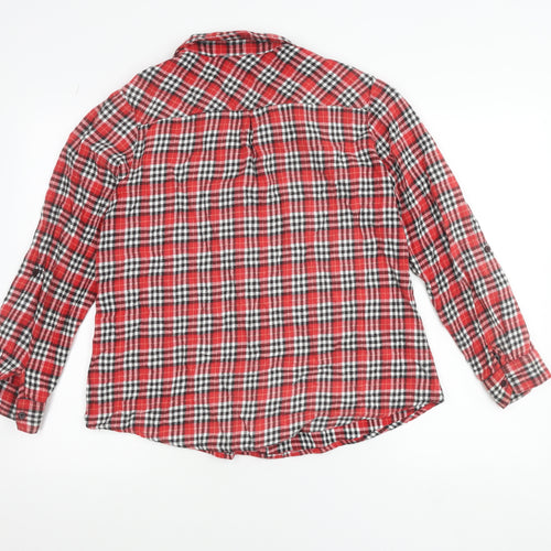 Elise Clemence London Men’s Red Check Cotton Flannel Shirt L