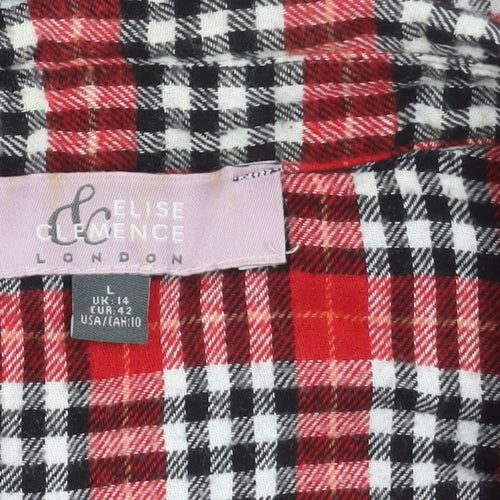 Elise Clemence London Men’s Red Check Cotton Flannel Shirt L